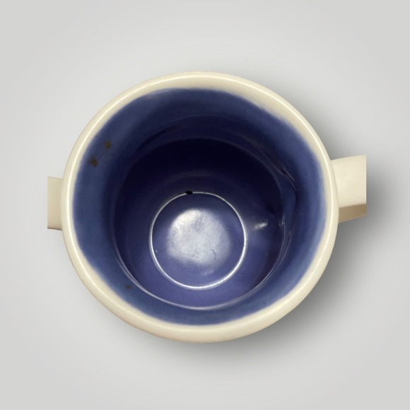 Pfaltzgraff Stoneware Striped Mugs Set 4 Blue White Rustic Farmhouse Coffee Cups - Picture 5 of 7